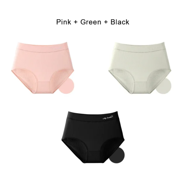 3PCS Cotton Panties for Women Underwear Plus Size Brief Girls Sexy Lingerie Solid Color Panties Female Seamless Underpant Ladies - Image 19
